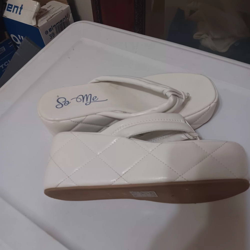 So Me Women's Elegant White Platform Sandals